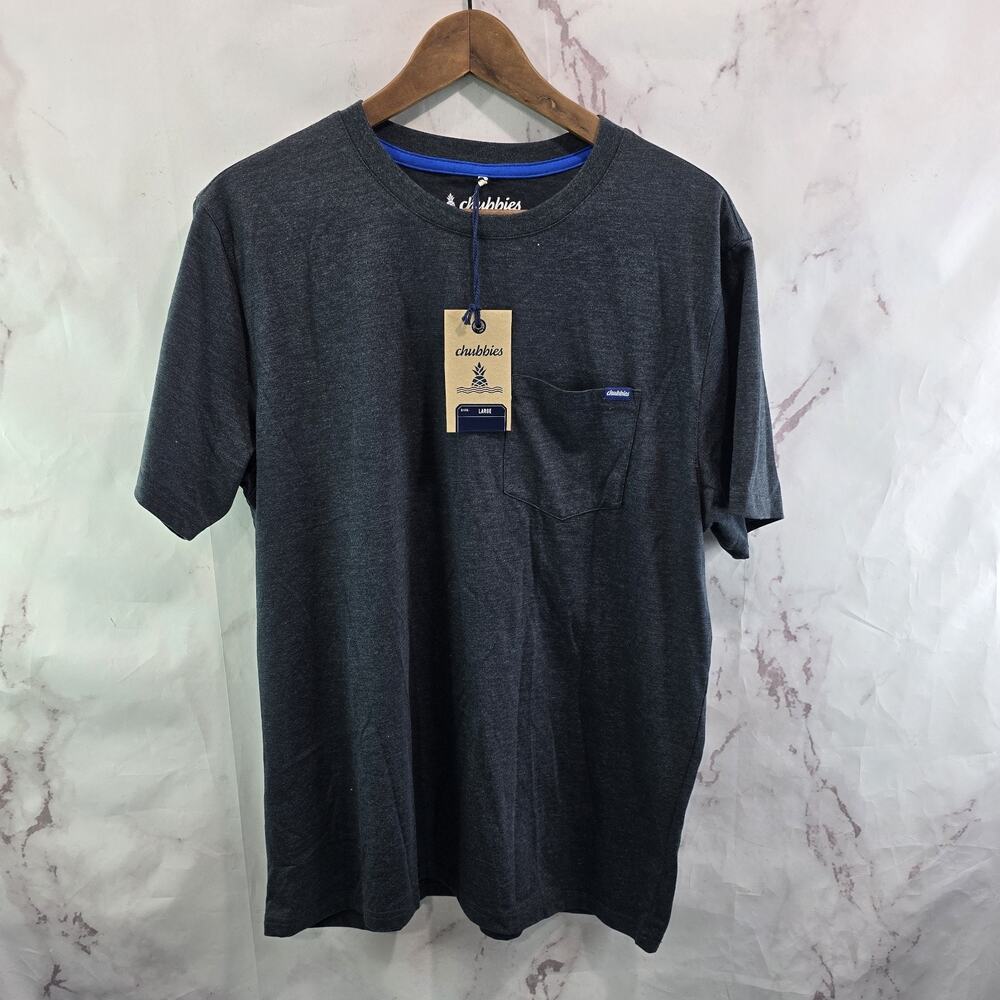 Chubbies T Shirt Mens Gray Short Sleeve Crew Neck Solid Pocket
